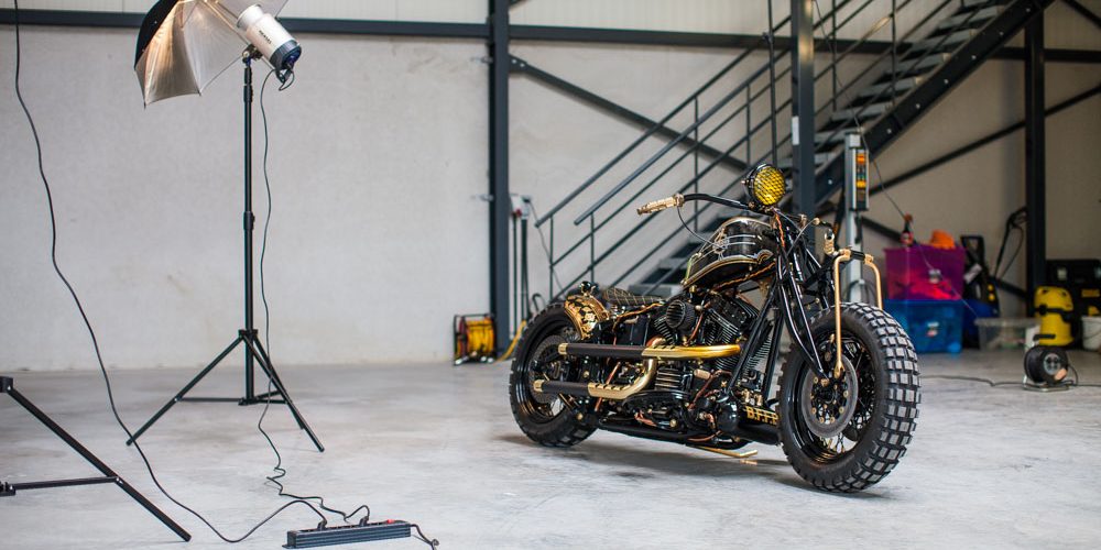 Pressefotograf Dortmund, Bike Shooting Perspektive Bike Making Of Harley Davidson